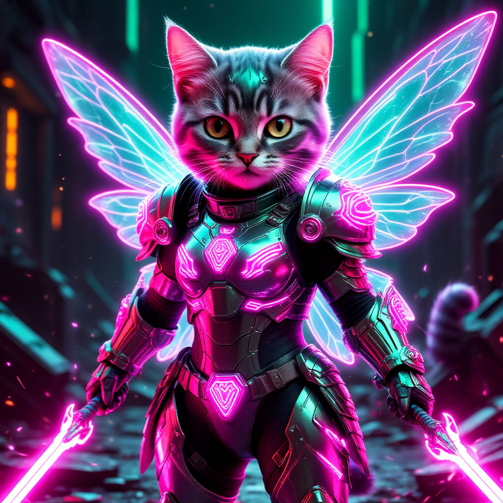 Fairy Kitty Neon Warrior